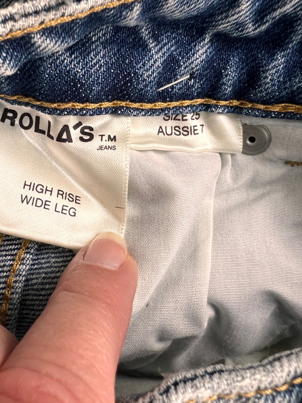 Rolla’s Denim Jeans 25x28 High Rise Wide Leg Faded - Picture 7 of 9